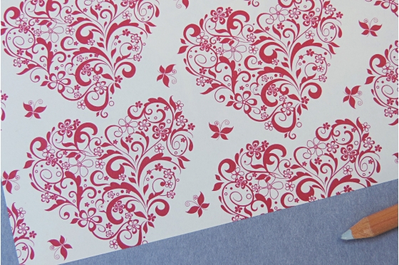 Papier d&eacute;coratif Rossi1931&copy; - Coeurs en volutes