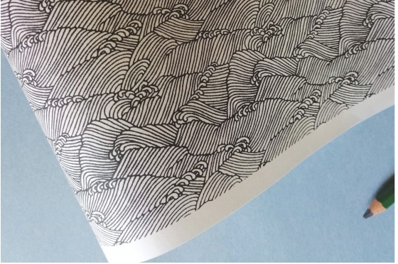 CHIYOGAMI 70g/m2 Black waves