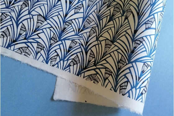 KATAZOME shi 65g/m2  Palmiers bleu