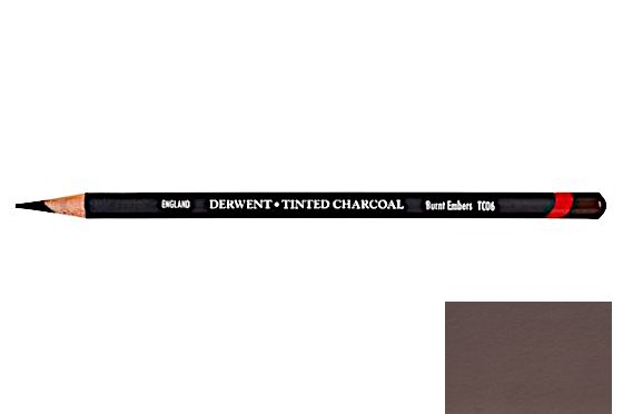 Crayon fusain Derwent&reg; teint&eacute; BRAISE FONCEE