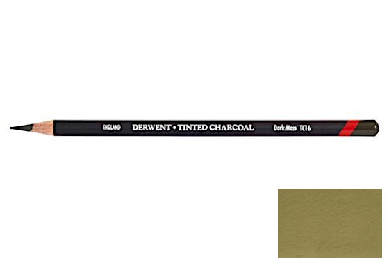 Derwent&reg; tinted charcoal pencil DARK MOSS