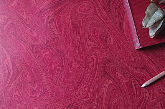 Papier marbr&eacute; Florentin rouge