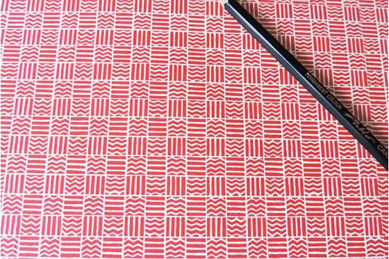 Papier florentin - carreaux zigzag rouge