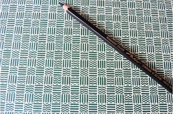 Papier florentin - carreaux zigzag verts