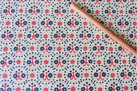 Papier florentin - fleurs bleues grimpantes