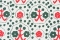 Papier florentin - fleurs rouges grimpantes