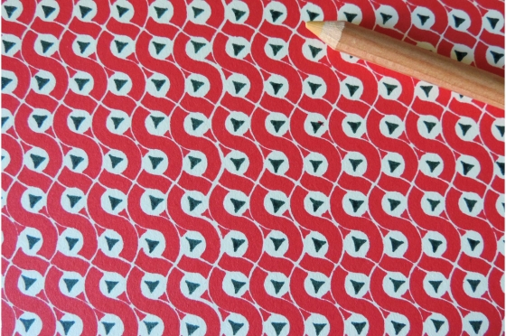 Papier florentin - triangle et cercle rouge