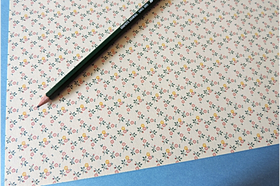 Papier florentin - petites fleurs jaune orange