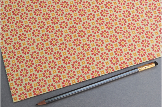 Papier florentin - fleurs rouge orange