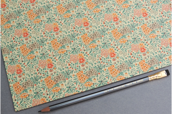 Papier florentin - fleurs des champs p&eacute;trole